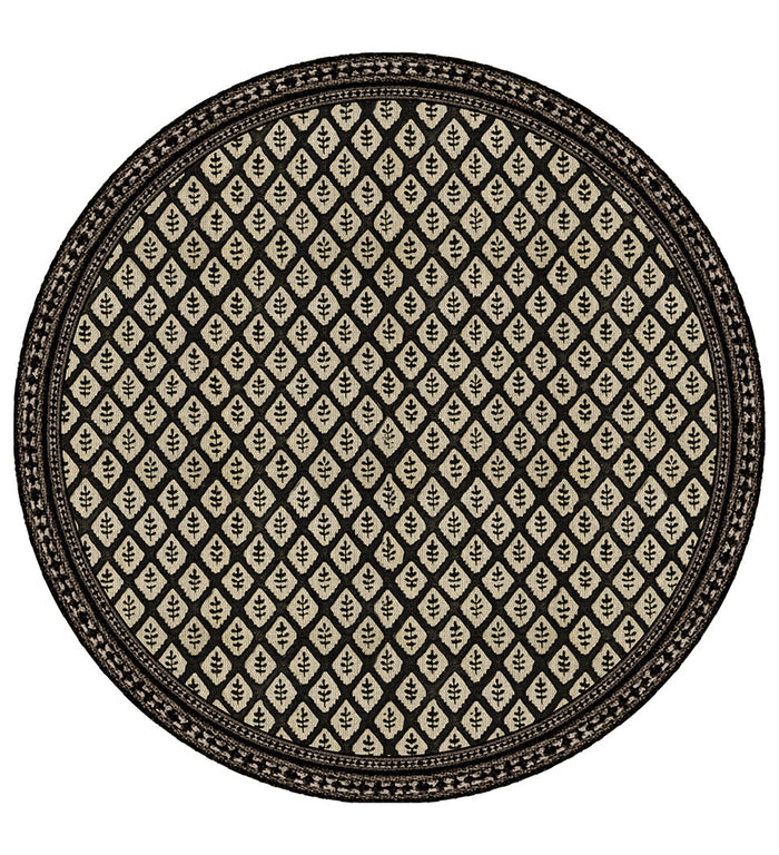 Set de table rond en vinyle noir Jaipur