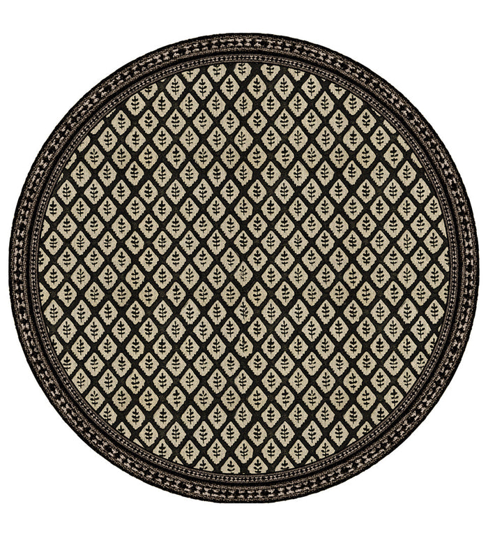 Jaipur Black Round Vinyl Placemat