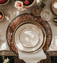 Set de table rond en vinyle arbre de vie curcuma