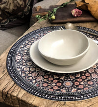 Set de table rond en vinyle au printemps du jardin bohème