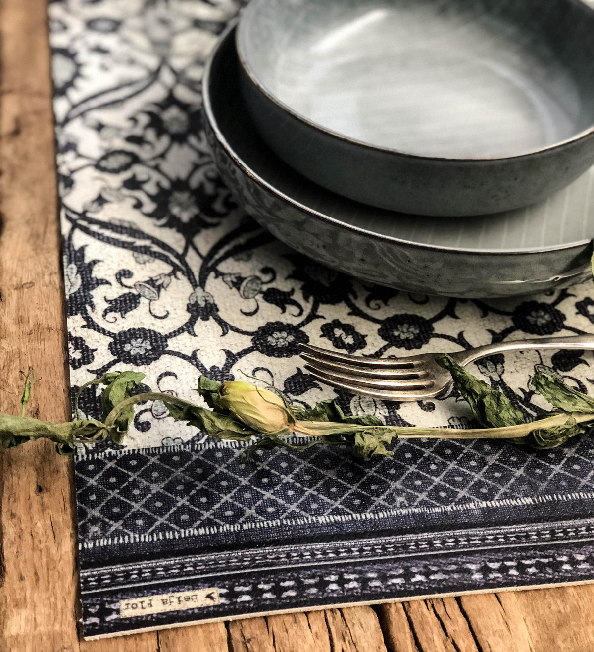 Set de table en vinyle d'hiver du jardin bohème