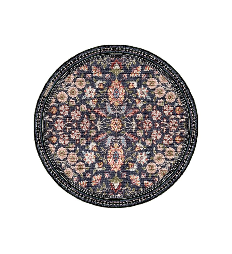 Set de table rond en vinyle au printemps du jardin bohème