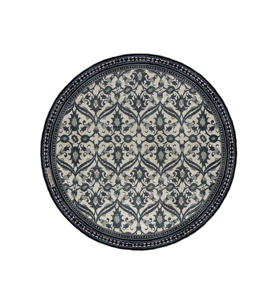Set de table rond en vinyle d'hiver de jardin bohème