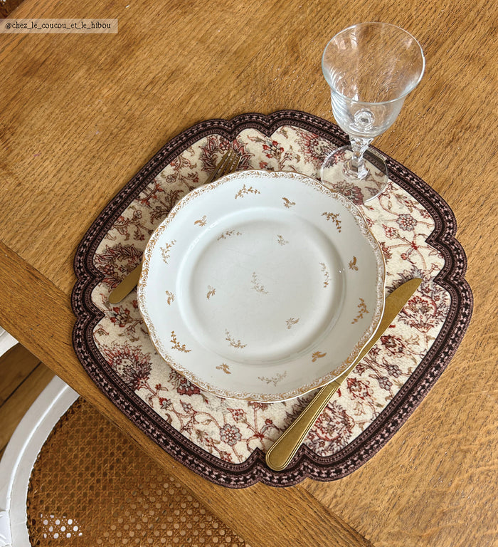 Set de table en vinyle découpé à l'automne du jardin bohème