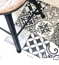 Eclectic Black & White Vinyl Rug