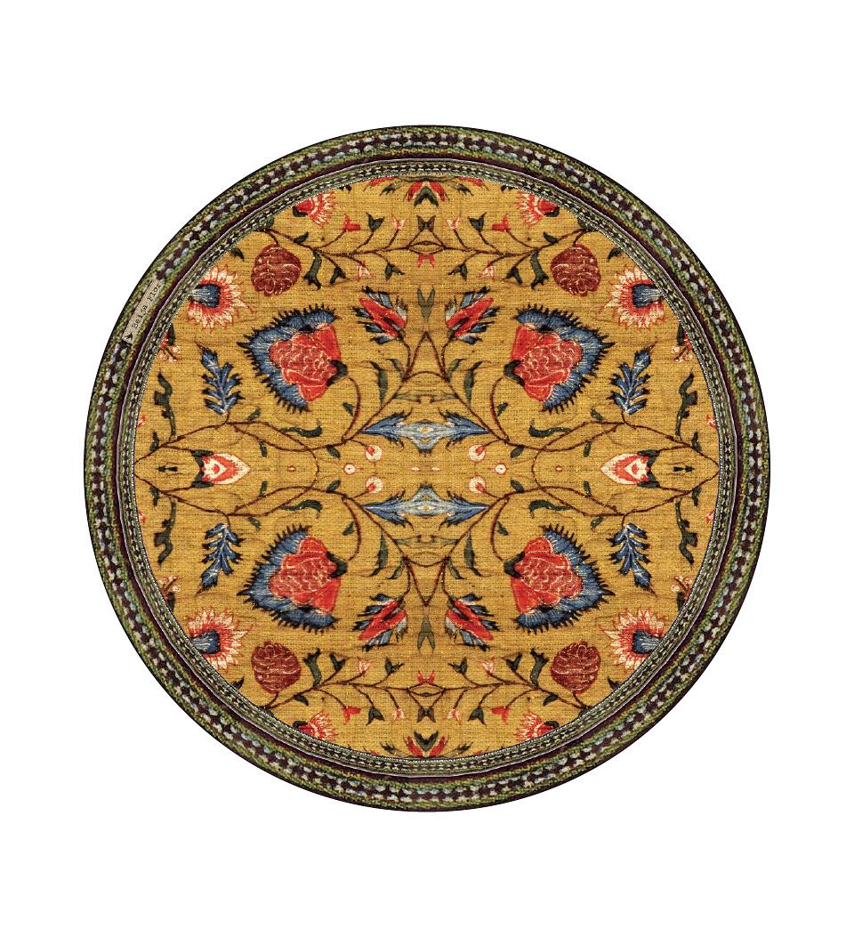 Set de table rond en vinyle doré Bohemian Garden