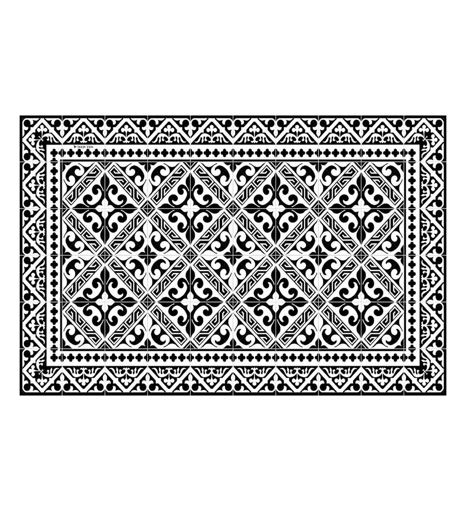 Flor de Lis Black & White Vinyl Placemat