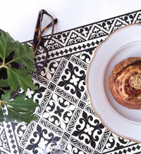 Flor de Lis Black & White Vinyl Placemat