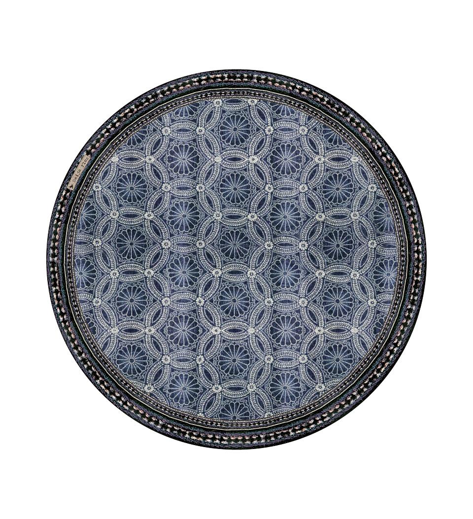 Set de table rond en vinyle en dentelle Royal Indigo