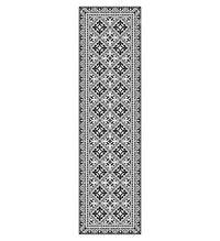 Flor De Lis Black & White Vinyl Table Runner