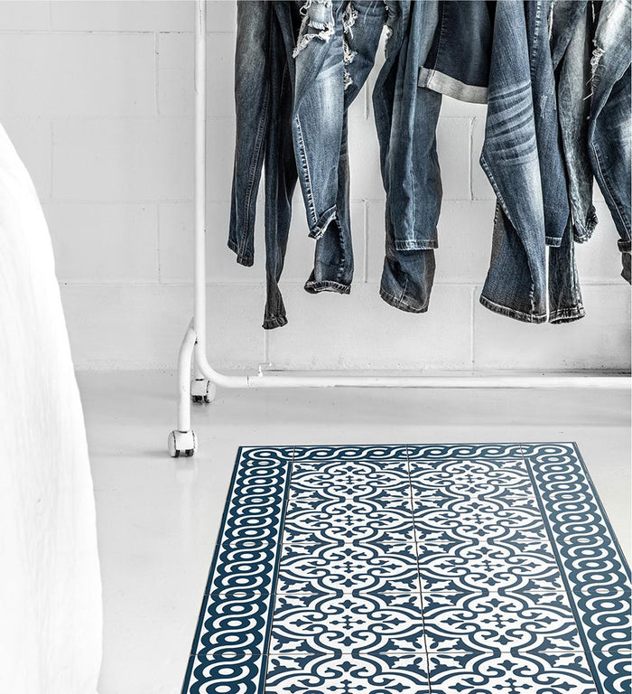 Mountain Indigo Concrete Vinyl Rug