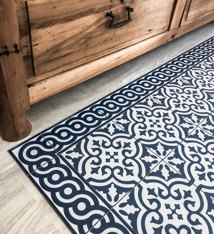 Mountain Indigo Concrete Vinyl Rug