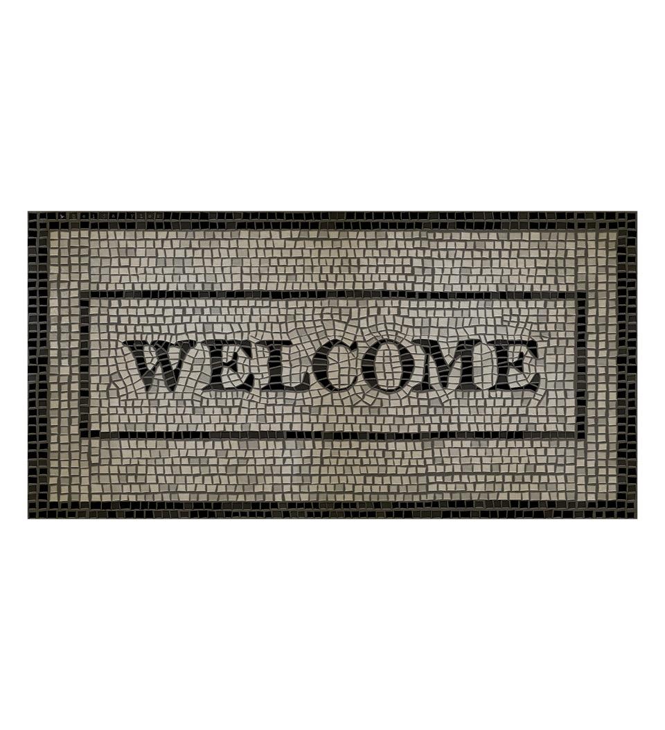 Mosaic Welcome Vinyl Rug - Beija Flor – Beija Flor World