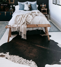 Cowhide Earth Black Vinyl Rug