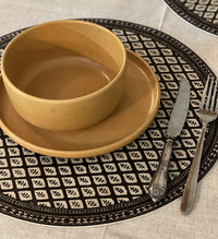 Set de table rond en vinyle noir Jaipur