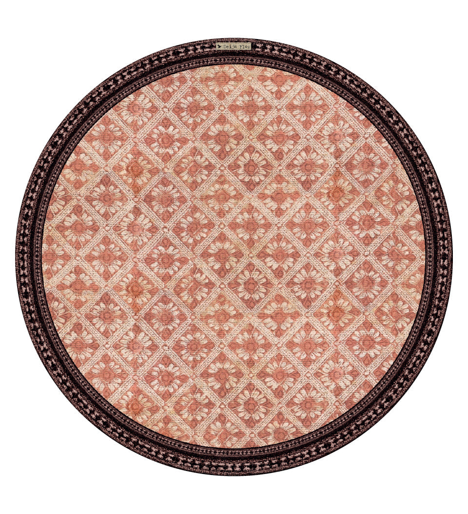 Set de table rond en vinyle fleur de Jaipur