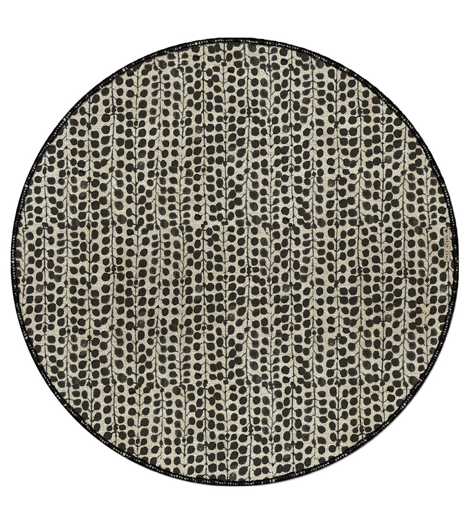 Set de table rond en vinyle noir Poppy