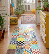 Tapis en vinyle coloré éclectique
