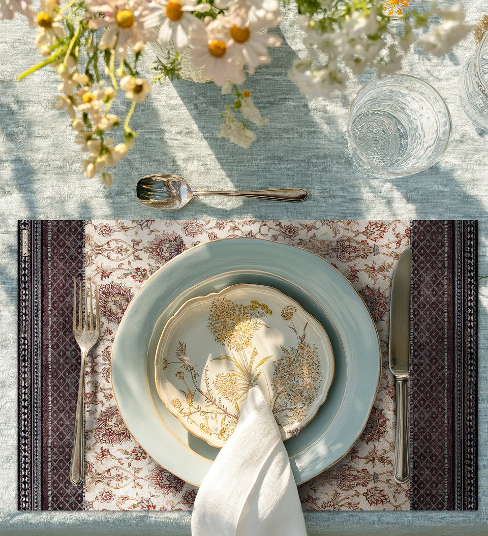Set de table en vinyle d'automne du jardin bohème