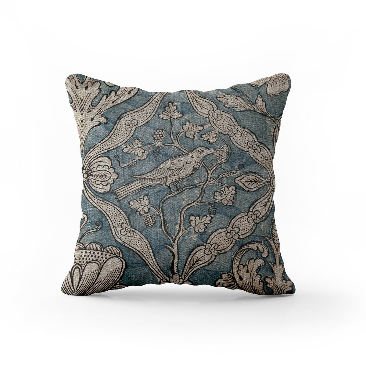 Nightingale-Poppy Linen Cushion