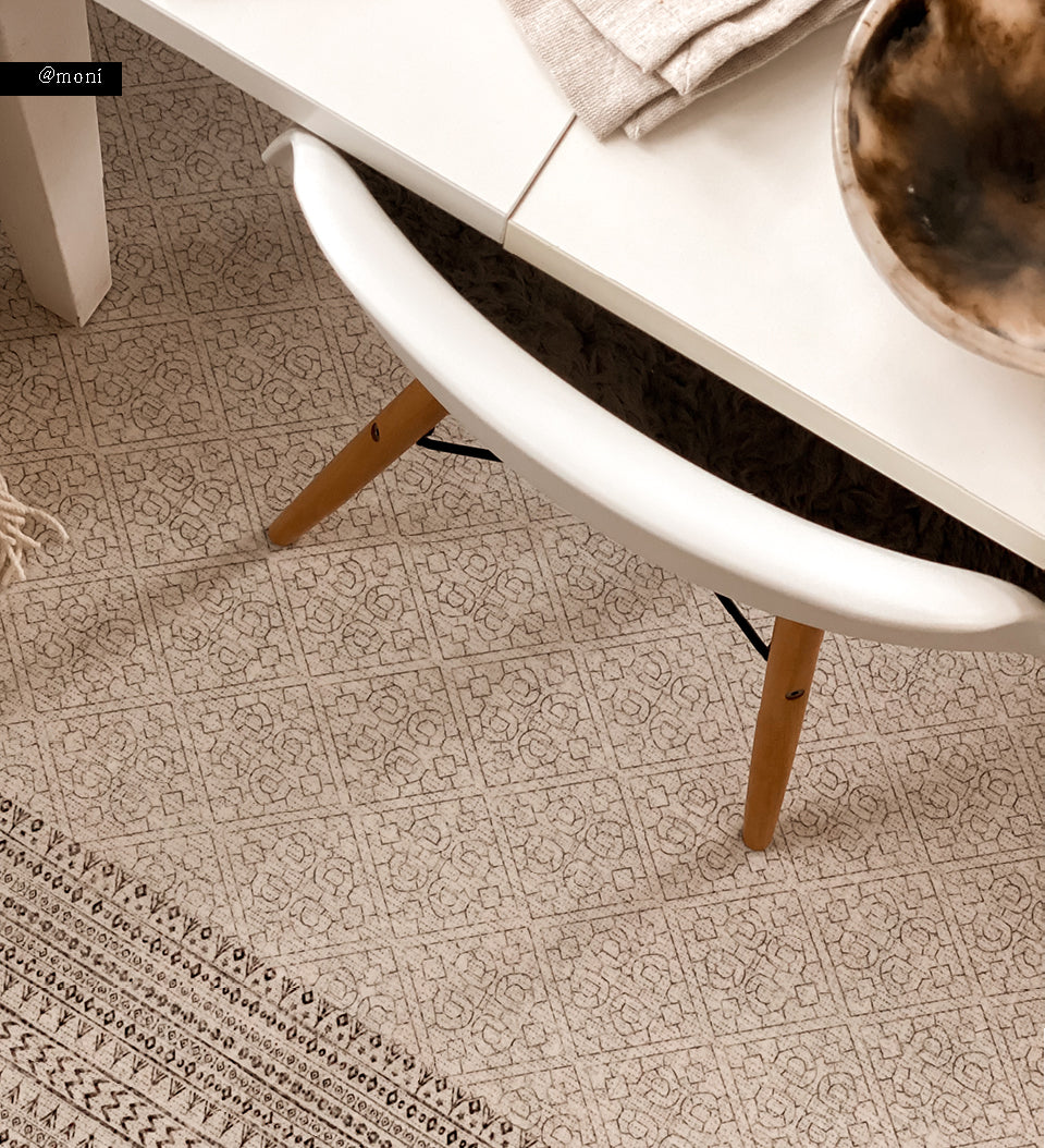 Tapis en vinyle blanc Emilia