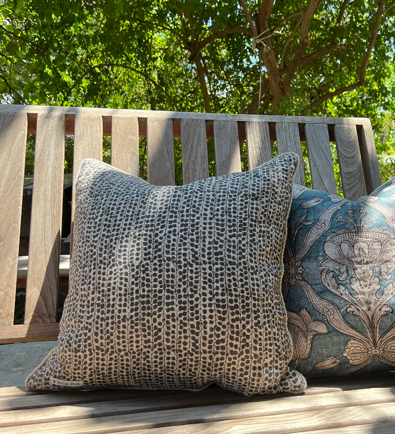 Nightingale-Poppy Linen Cushion