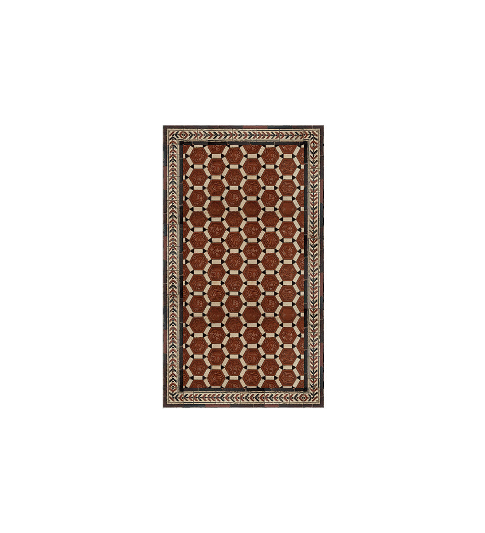 Tapis en vinyle antique Borgo Bordeaux