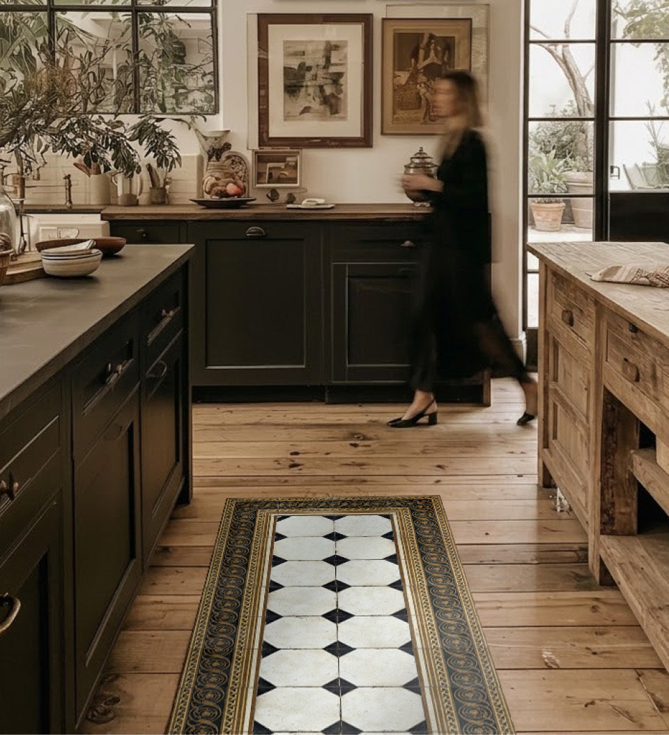 Italiano Ink Antique Vinyl Rug
