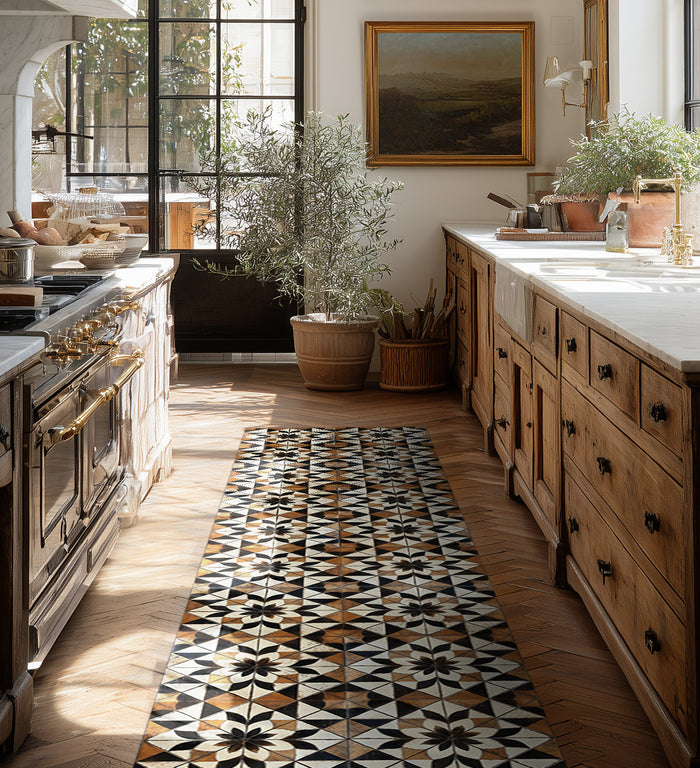 Borgo Lily Noir Antique - Tapis de sol en vinyle Modu