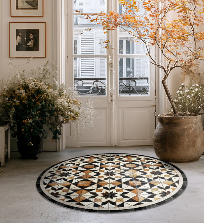 Borgo Lily Noir Antique - Tapis de sol en vinyle Modu