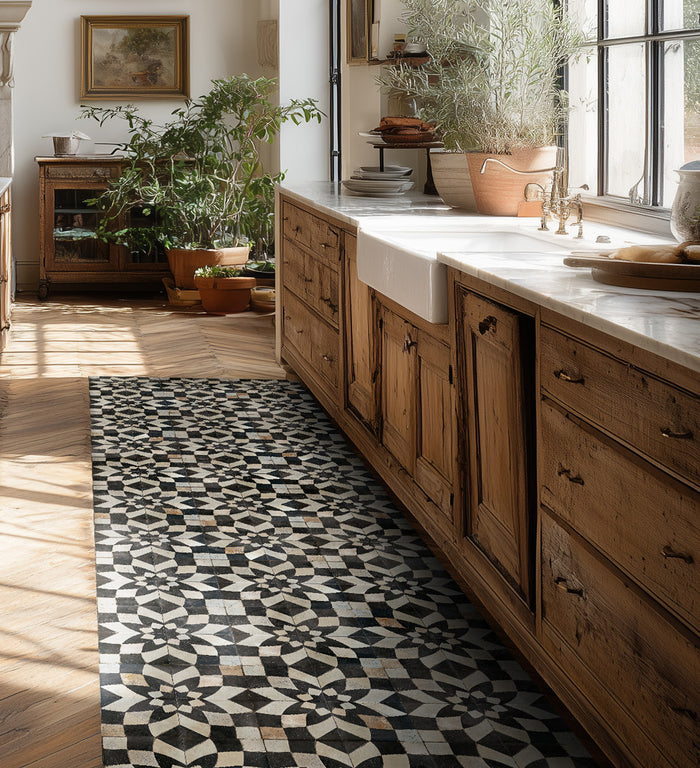 Borgo Lily Noir Antique - Tapis de sol en vinyle Modu