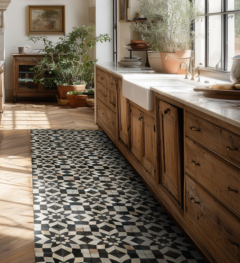 Borgo Lily Noir Antique - Tapis de sol en vinyle Modu