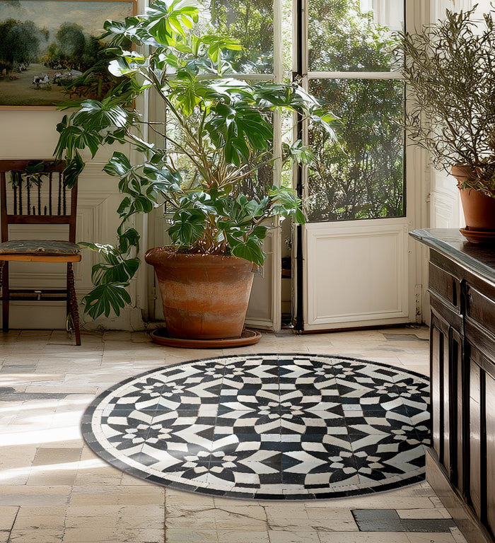 Borgo Lily Noir Antique - Tapis de sol en vinyle Modu