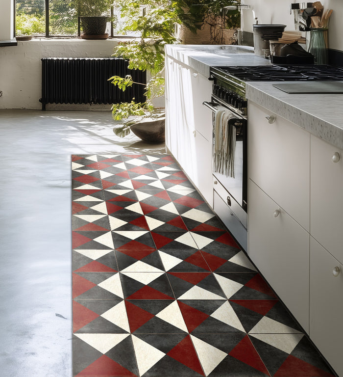 Tapis en vinyle antique Borgo Bordeaux