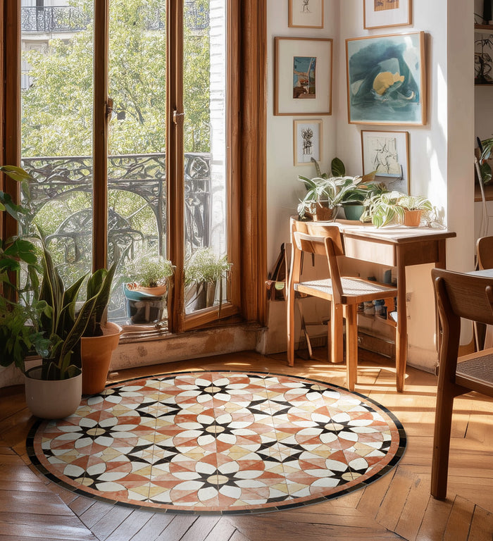 Borgo Lily Noir Antique - Tapis de sol en vinyle Modu
