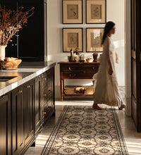 Tapis en vinyle antique Borgo Bordeaux