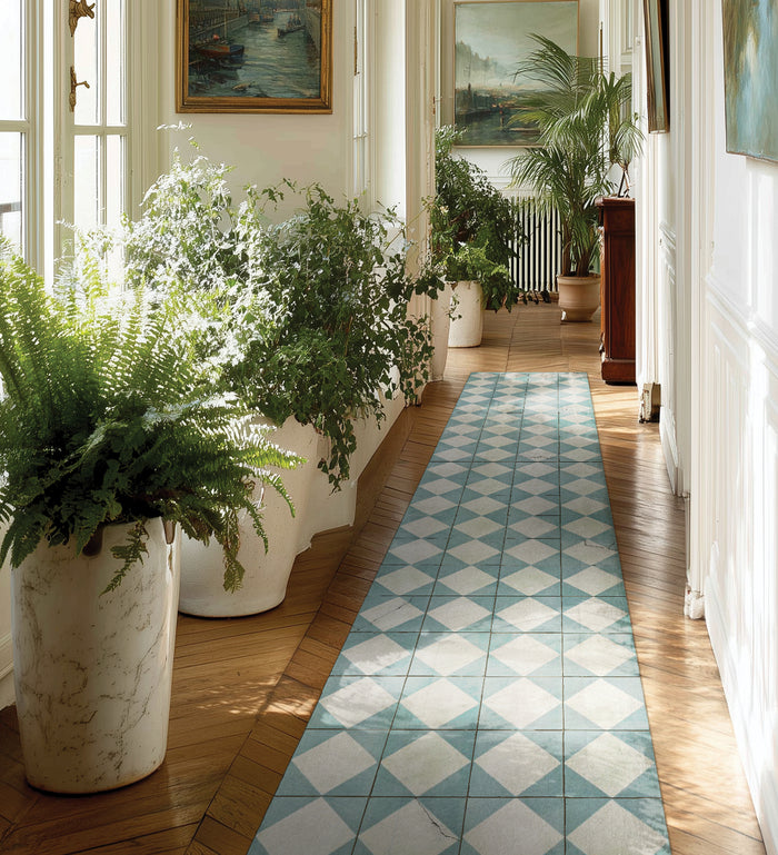 Gambit Cyan - Modu Vinyl Rug