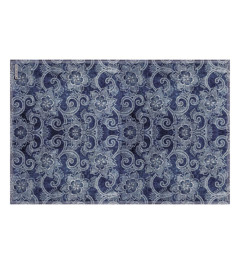 Royal Indigo Flower Vinyl Placemat