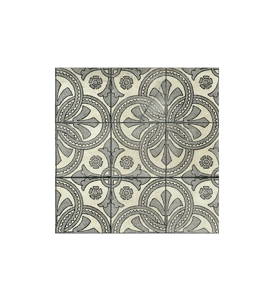 Borgo Lily Noir Antique - Tapis de sol en vinyle Modu