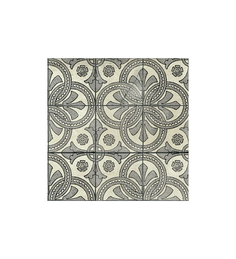 Borgo Lily Noir Antique - Tapis de sol en vinyle Modu
