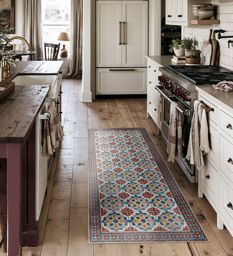 Tapis en vinyle antique Borgo Bordeaux