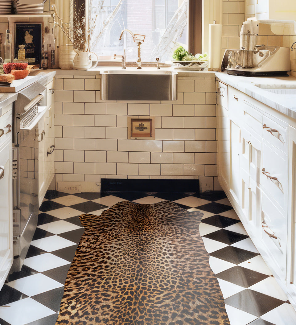 Leopard Shape Vinyl Rug