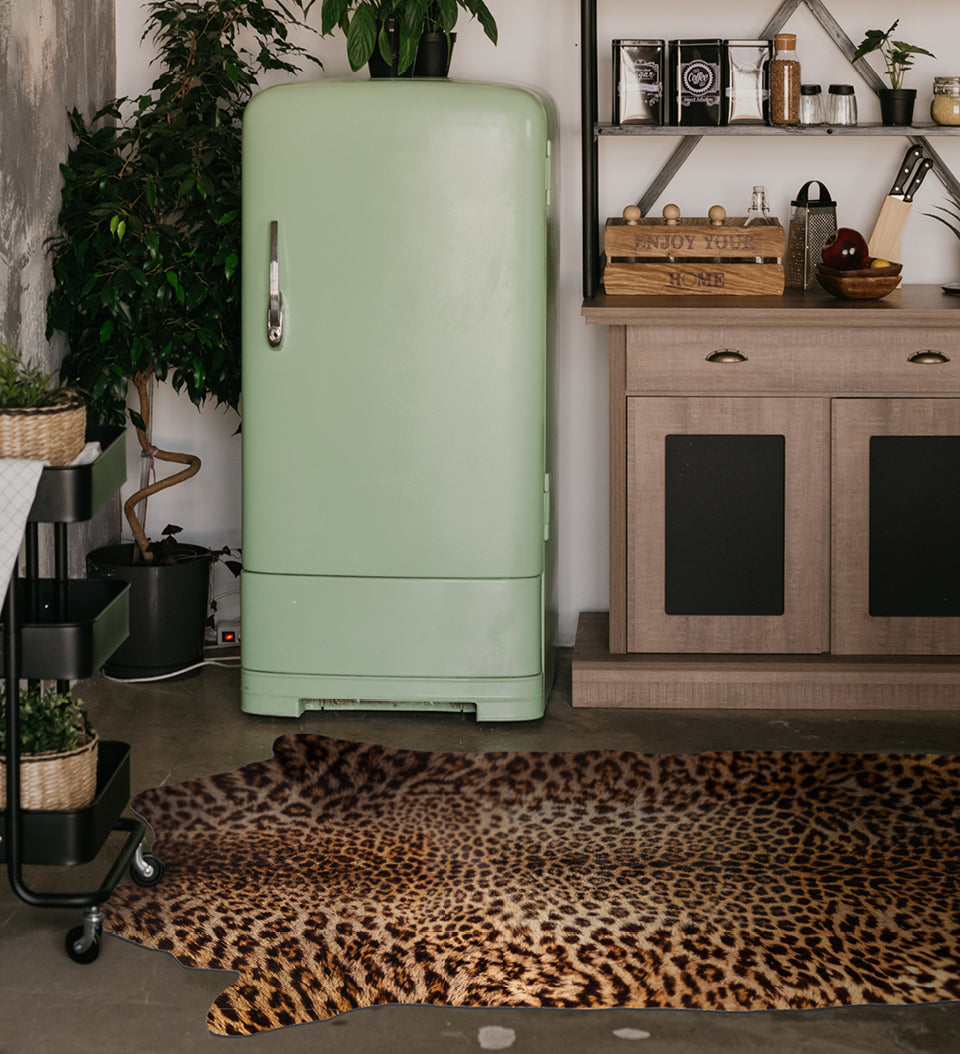 Leopard Shape Vinyl Rug