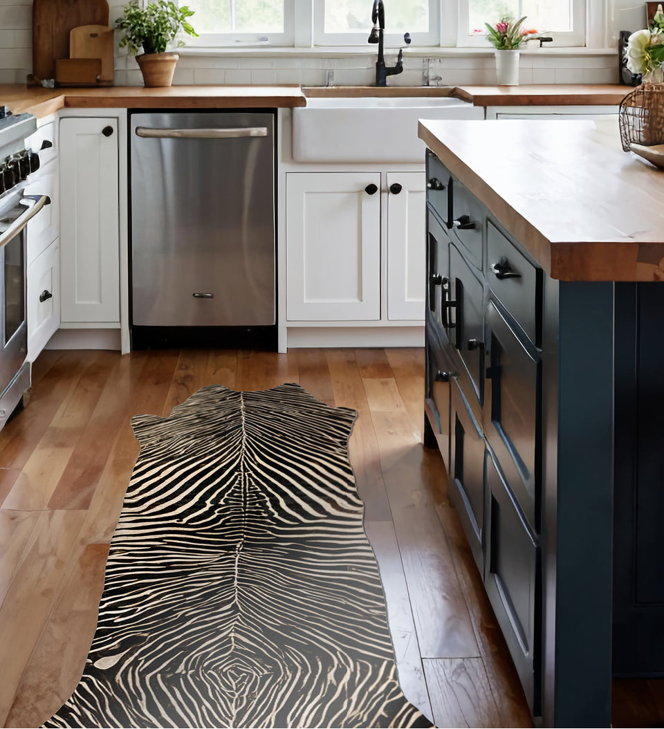Zebra Shape Vinyl Rug