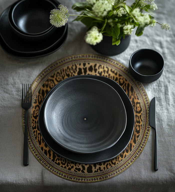 Leopard Vinyl Round Placemat