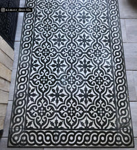 Mountain Black & White Antique Vinyl Rug