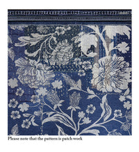 Tapis en vinyle à fleurs d'indigo de jardin bohème